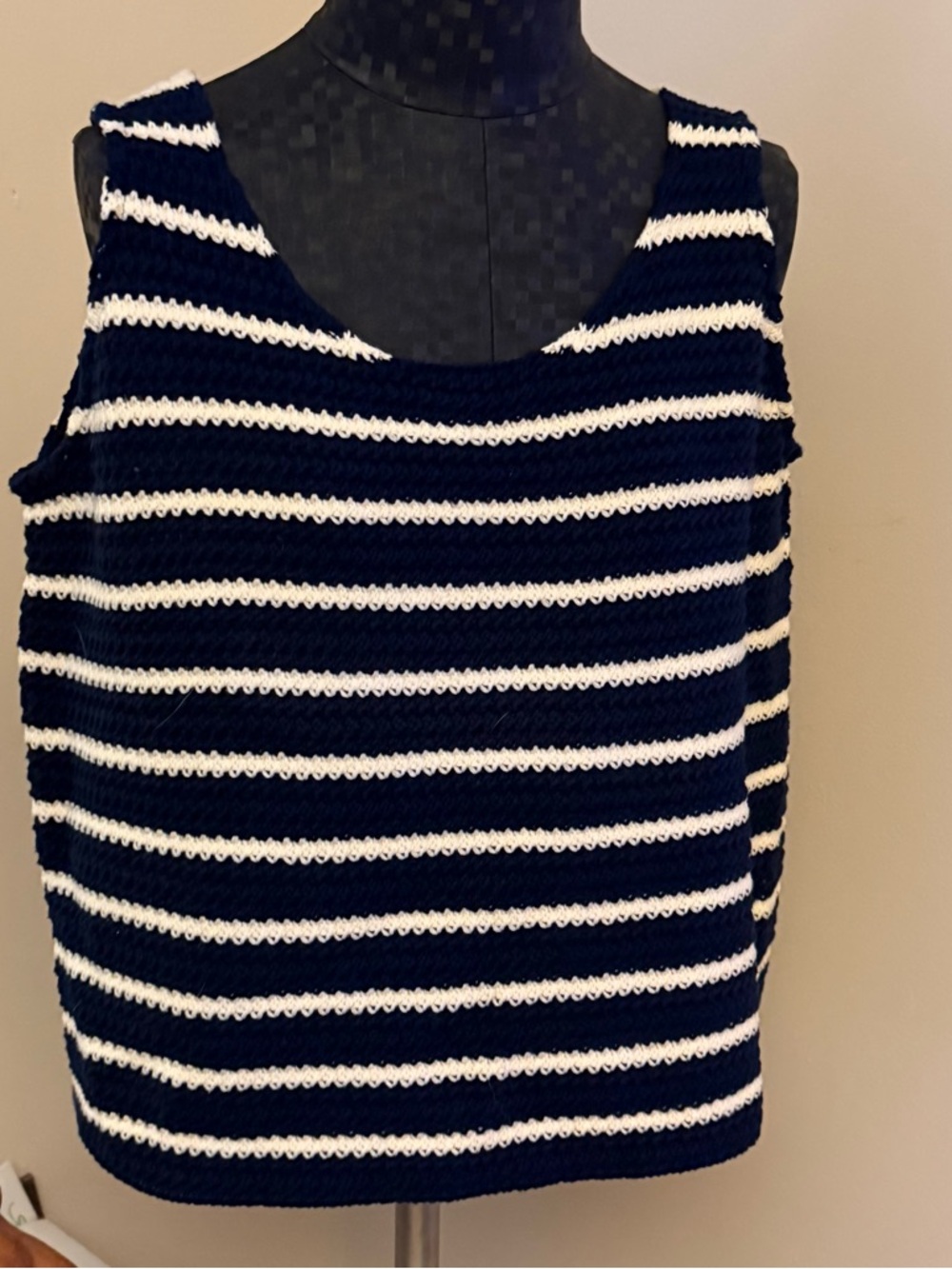 Tuckernuck Navy & White Striped Knit Tank Top